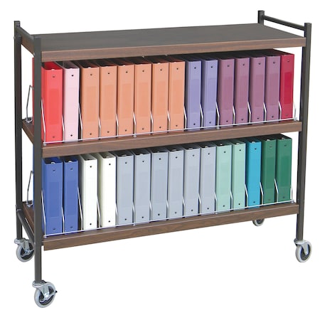 Omnimed Extra Wide Vertical Open Chart Rack 4 Shelves 30 Binder Capacity in Wo 260008-WG
